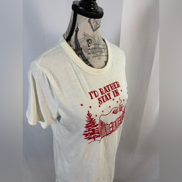 Maurice’s Cozy Winter Wonderland Embroidered Tee - “I’d Rather Stay In” - Medium - Picture 7 of 10